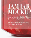 900ml Cherry Jam Glass Jar w/ Clamp Lid Mockup - Half Side View