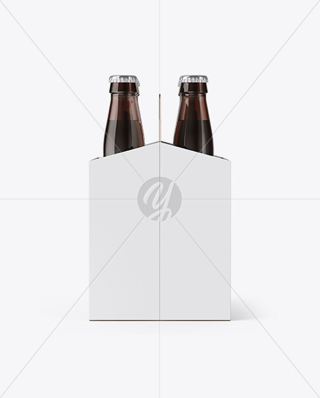 6 Pack Amber Bottle Carrier Mockup - Front & Side Views - Free Download