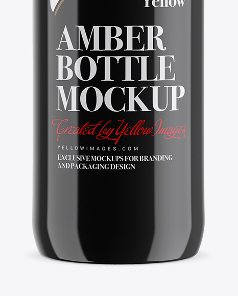 Black Glass Bottle Mockup