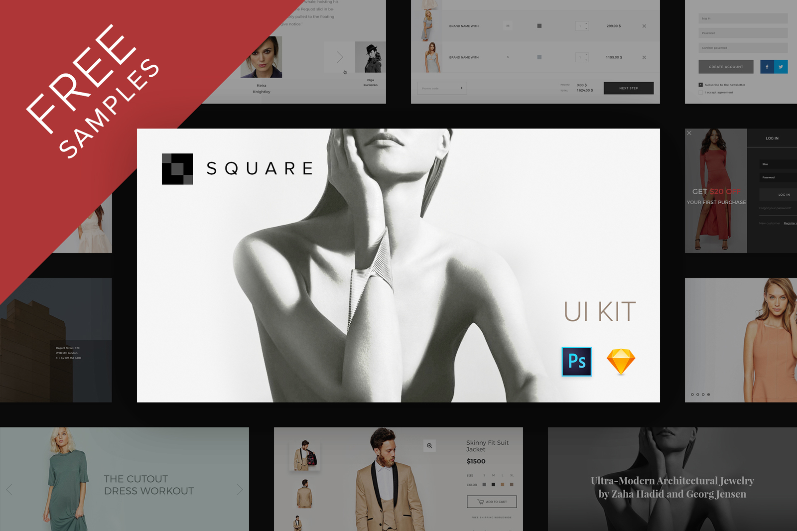 Square UI Kit (Free Samples)