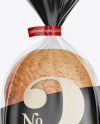 Glossy Transparent Bread Package With Clip Mockup