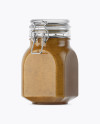 900ml Mustard Sauce Glass Jar w/ Clamp Lid Mockup - Half Side View 900ml Mustard Sauce Glass Jar w/ Clamp Lid Mockup - Half Side View