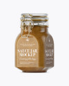 900ml Mustard Sauce Glass Jar w/ Clamp Lid Mockup - Half Side View 900ml Mustard Sauce Glass Jar w/ Clamp Lid Mockup - Half Side View