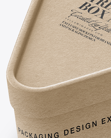 Kraft Paper Triangular Box Mockup - Half Side View (High-Angle Shot)