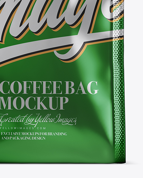 Metallic Coffee Bag Mockup - Front View