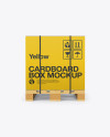 Wooden Pallet With Strapped Carton Box Mockup - Front View