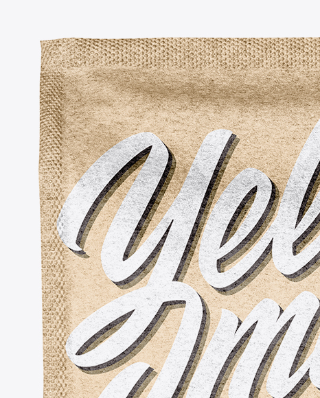 Kraft Paper Coffee Bag Mockup - Front View