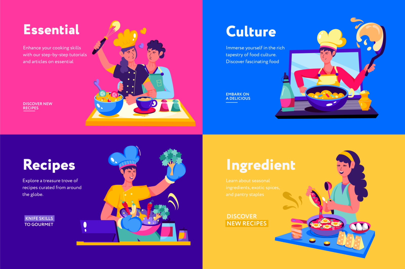 Flat Cooking Illustrations Flat Cooking Illustrations