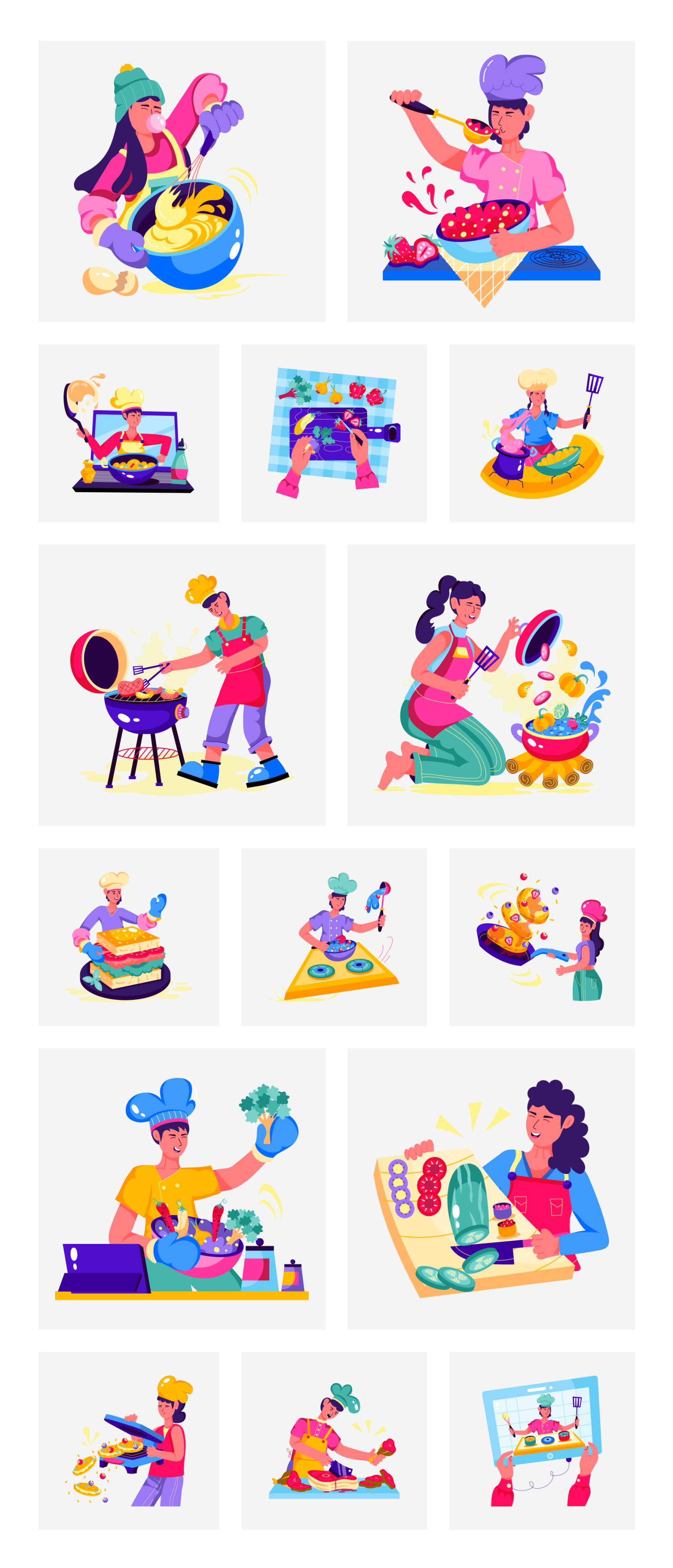 Flat Cooking Illustrations Flat Cooking Illustrations