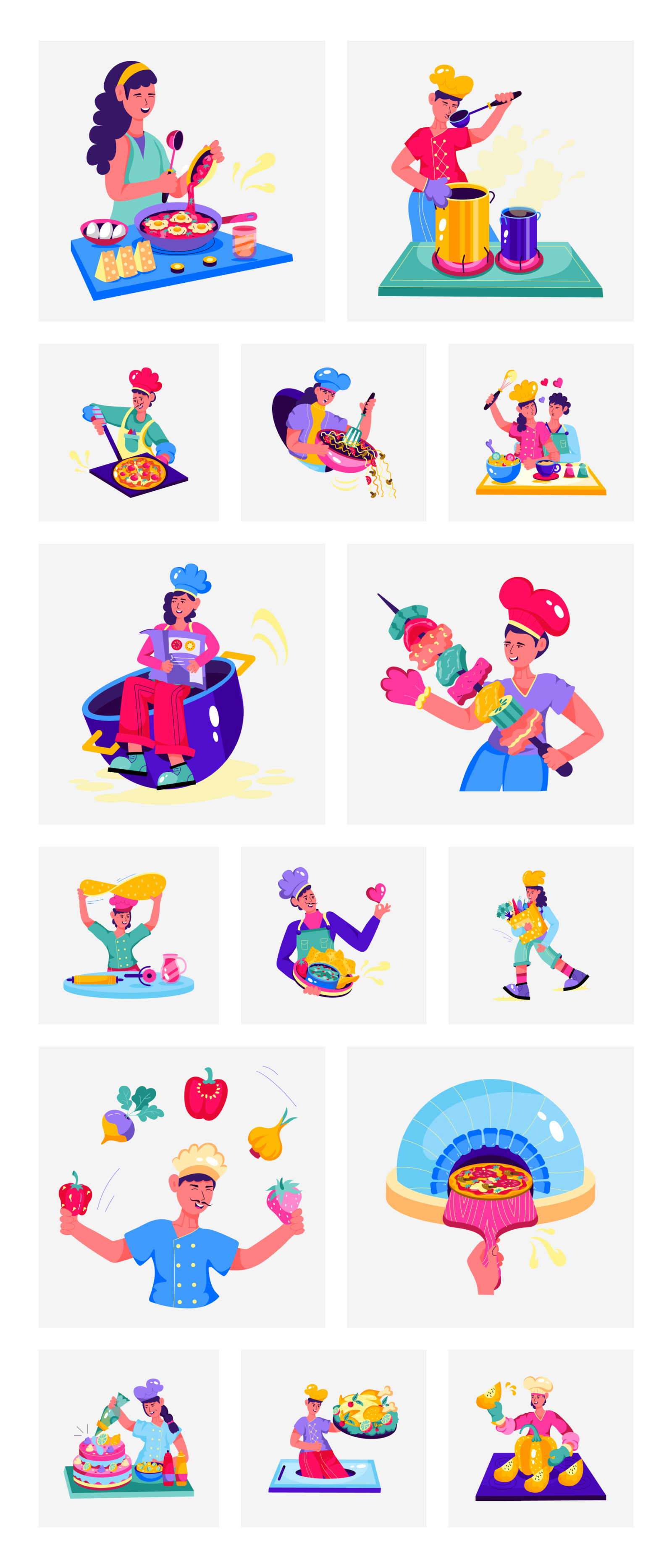 Flat Cooking Illustrations Flat Cooking Illustrations