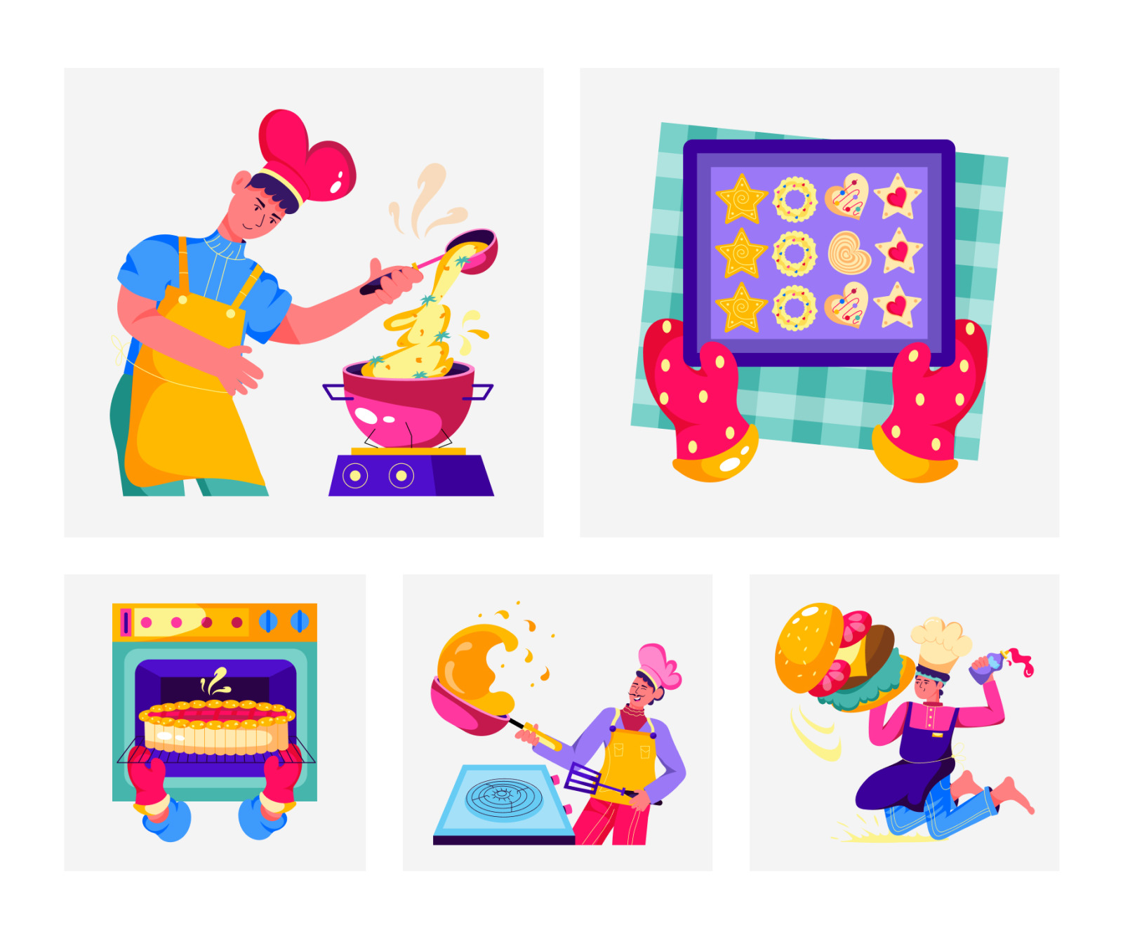 Flat Cooking Illustrations Flat Cooking Illustrations