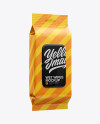 Matte Wet Wipes Pack W/ Plastic Cap Mockup - Half Side View