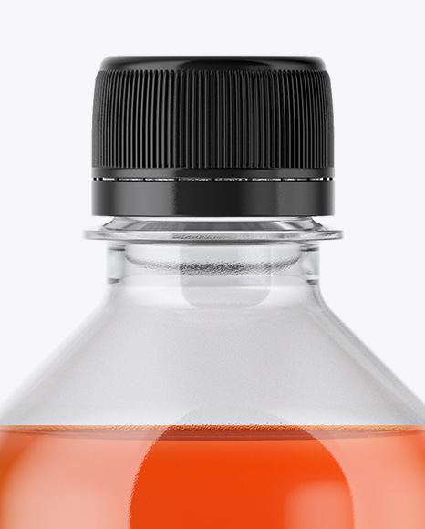 0.5L PET Bottle with Orange Soft Drink Mockup