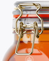 900ml Pure Honey Glass Jar w/ Clamp Lid Mockup - Half Side View