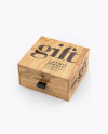 Wooden Gift Box Mockup - Half Side View (High-Angle Shot)