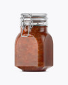 900ml Lecho Sauce Glass Jar w/ Clamp Lid Mockup - Half Side View