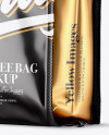 Glossy Coffee Bag Mockup - Half Side View