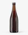 500ml Amber Glass Bottle With Red Ale Mockup