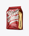 Matte Metallic Coffee Bag Mockup - Half Side View