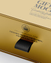 Metallic Gift Box Mockup - Half Side View (High-Angle Shot)