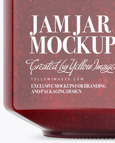 900ml Berry Jam Glass Jar w/ Clamp Lid Mockup - Half Side View 900ml Berry Jam Glass Jar w/ Clamp Lid Mockup - Half Side View