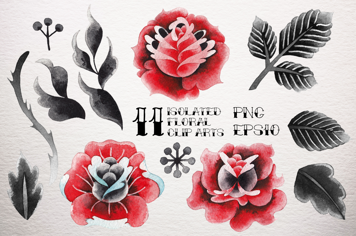 Old school floral collection Old school floral collection