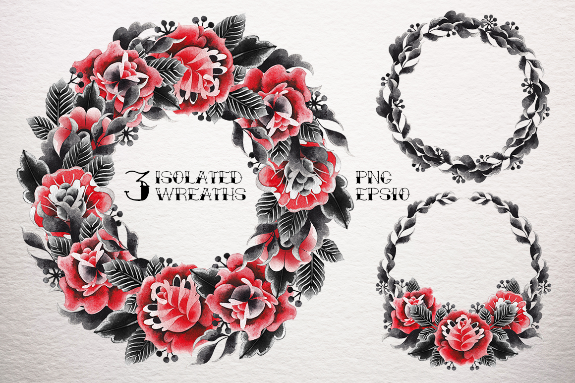 Old school floral collection Old school floral collection