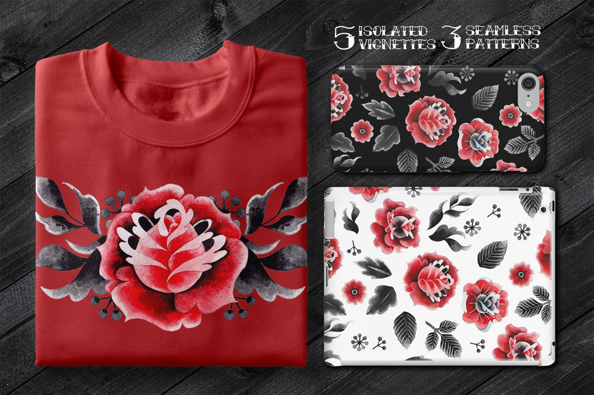 Old school floral collection Old school floral collection