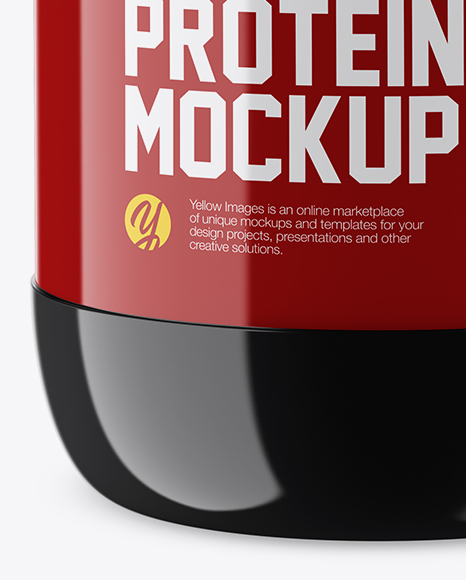 Glossy Protein Jar Mockup