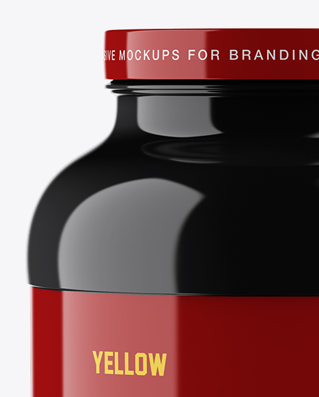 Glossy Protein Jar Mockup