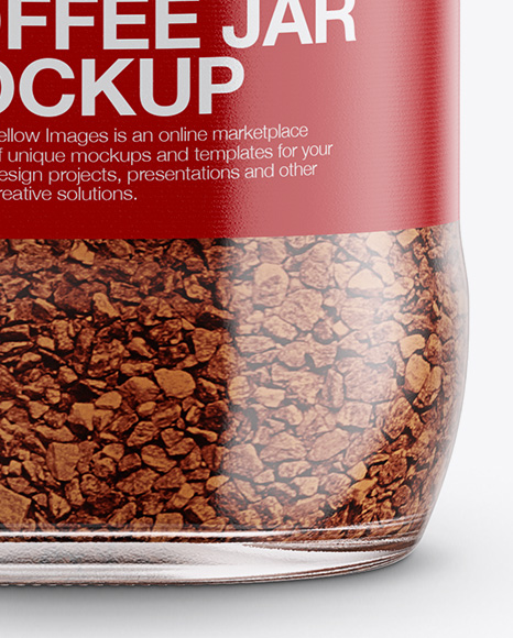 150g Glass Jar with Instant Coffee Mockup - Front View