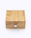 Wooden Gift Box Mockup (High-Angle Shot)