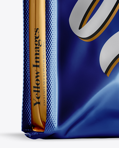 Metallic Coffee Bag Mockup - Half Side View