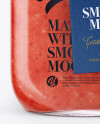 Closed Mason Jug with Straw and Label Mockup (Watermelon Smoothie)