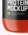 Matte Protein Jar With Glossy Cap Mockup