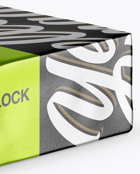 Metallic Butter Block Mockup - Half Side View (High-Angle Shot)