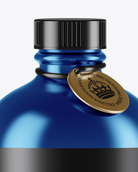 Metallic Bottle With Label Mockup