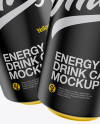 Two 500ml Matte Aluminium Cans Mockup