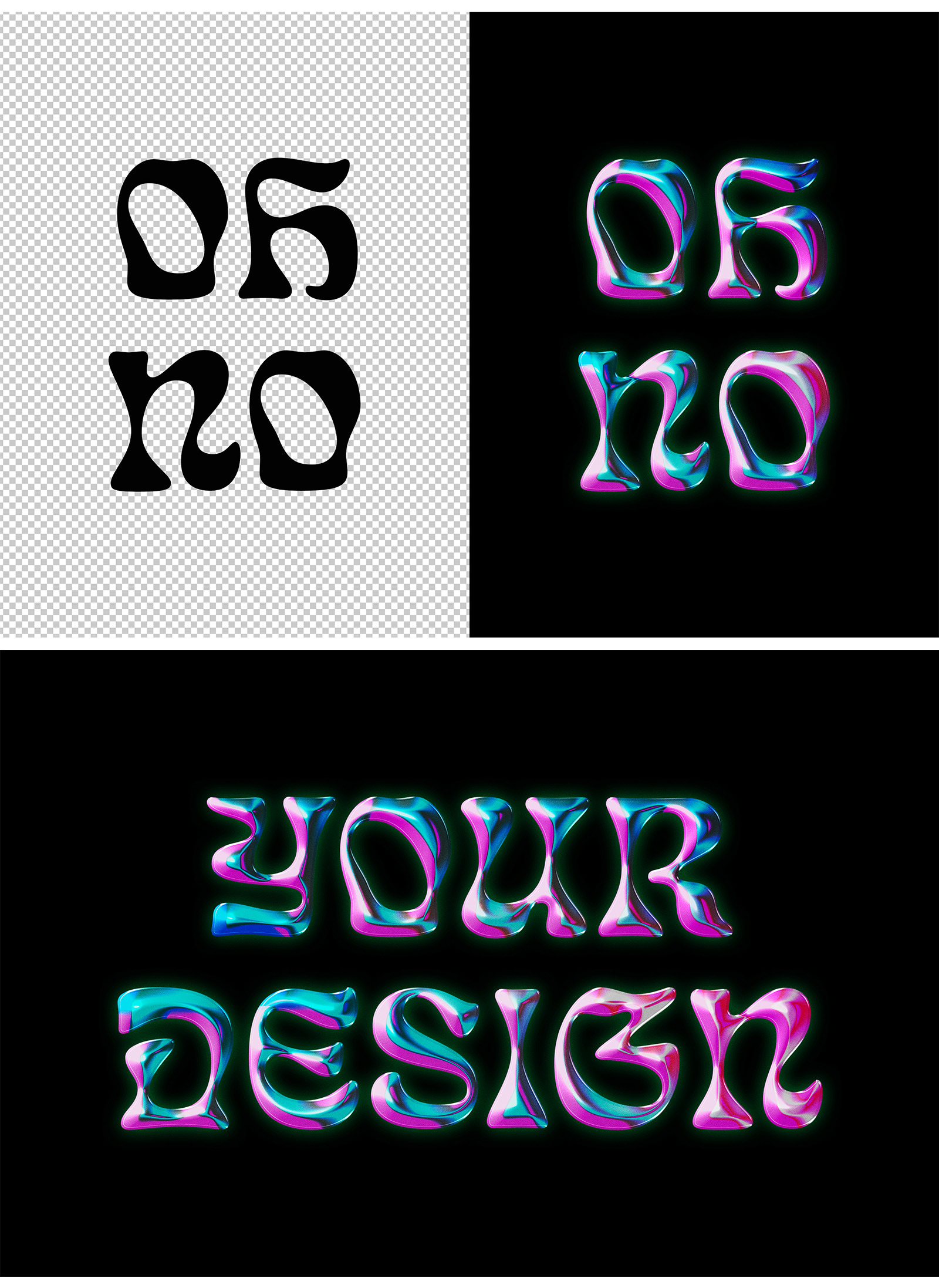 Bright Chrome Text Effect Bright Chrome Text Effect