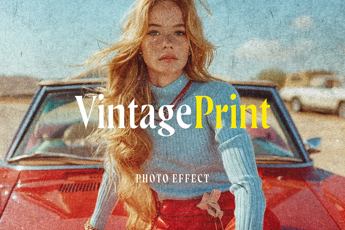 Vintage Noise Print Photo Effect Vintage Noise Print Photo Effect
