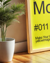 Wooden Framed Picture in Sunny Interior Mockup