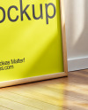 Wooden Framed Picture in Sunny Interior Mockup