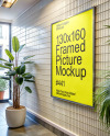 Framed Poster on a Tiled Wall Mockup
