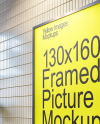 Framed Poster on a Tiled Wall Mockup