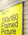 Framed Poster on a Tiled Wall Mockup