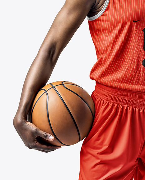 Woman Wearing a V-Neck Basketball Jersey and Shorts Mockup