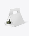 Triangular Box with Wine Bottle Mockup