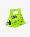 Triangular Box with Wine Bottle Mockup