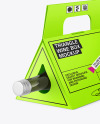 Triangular Box with Wine Bottle Mockup