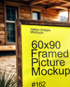 Framed Picture with Wild West Saloon in the Background Mockup